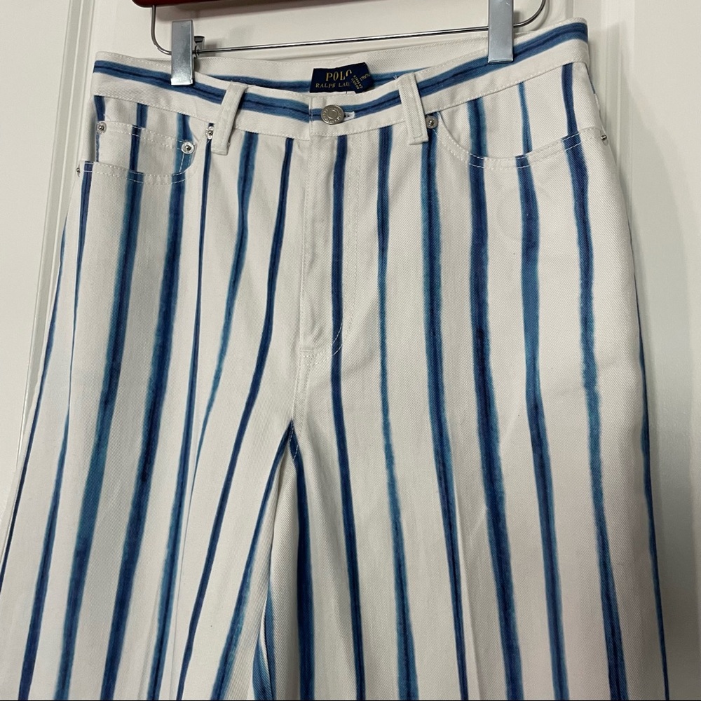Polo Ralph Lauren Striped Wide Cropped Trousers - Picture 3 of 7